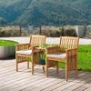 Alaterre Furniture Bristol Acacia Wood Outdoor Double Seat Bench with Attached Table ANBR01ANO